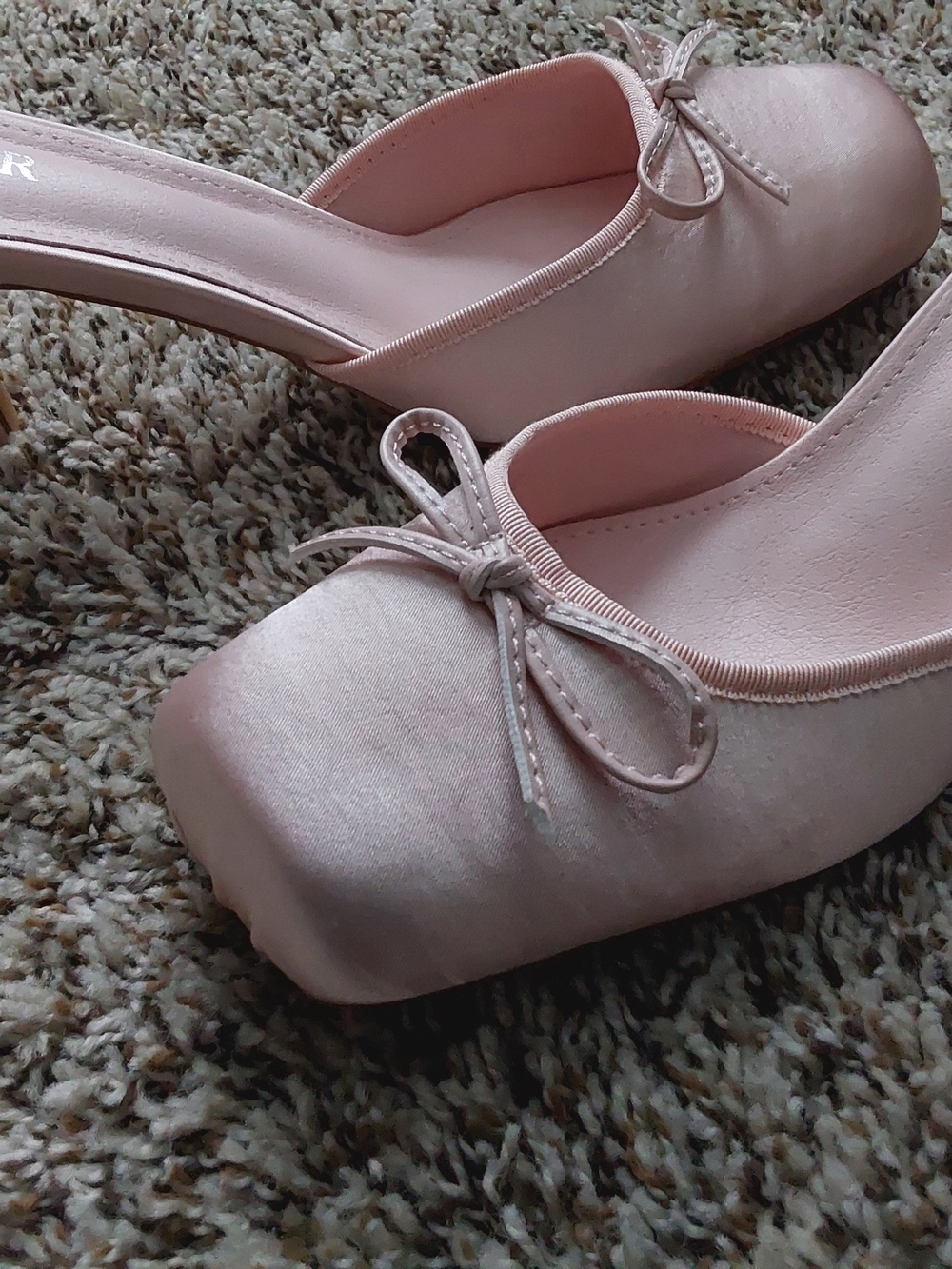 Cider Blush Pink Bow Slip-On Ballet Mules